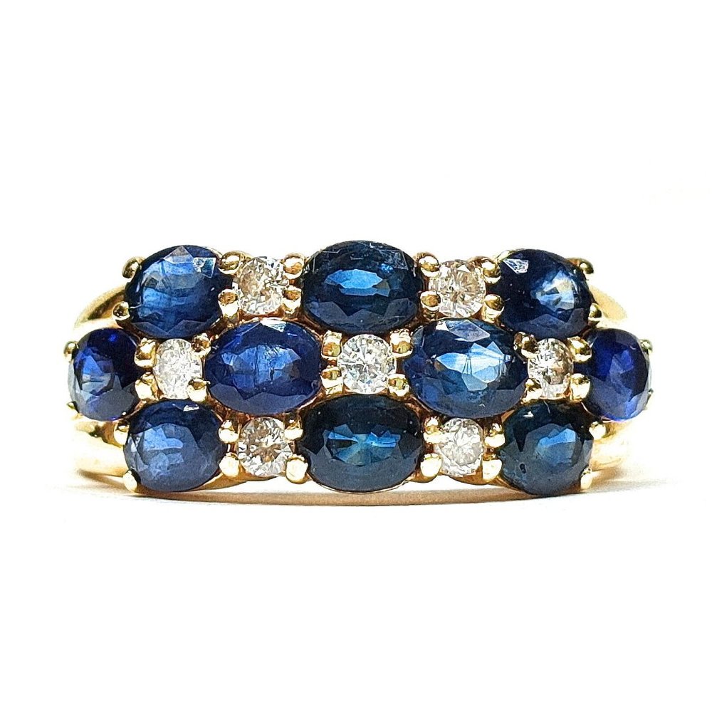 DEAL!!!!  Sapphire & diamond gold setting women ring 2.18ct / 0.8ct  K18
